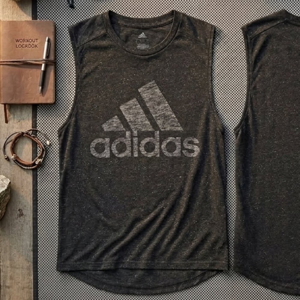 Adidas Speckled Muscle Tank - Picture 1 of 9